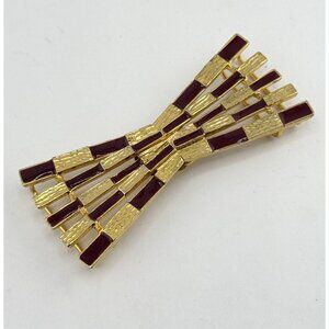 Vintage Signed Jeanne Inc enamel two piece interlocking belt buckle